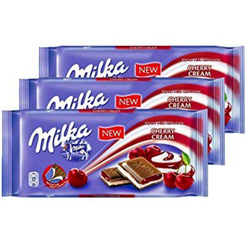 Tudo sobre 'Chocolate Milka Cherry Cream - Calda de Cereja 100g - Kit com 3 Unidades'