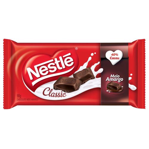 Chocolate NESTLÉ CLASSIC Meio Amargo 90g
