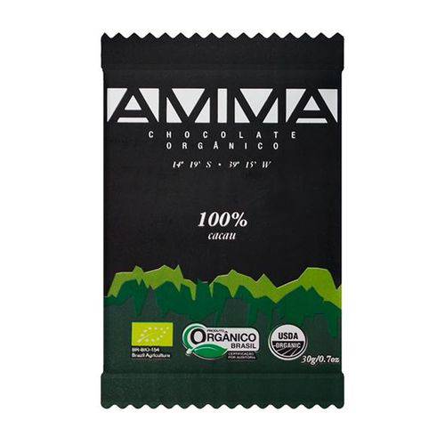 Chocolate Orgânico 100% 30g - Amma Chocolate