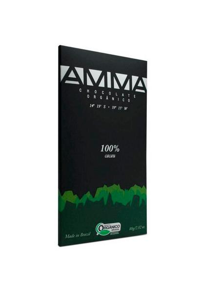 Chocolate Orgânico 100 Cacau - 80g - AMMA Chocolate