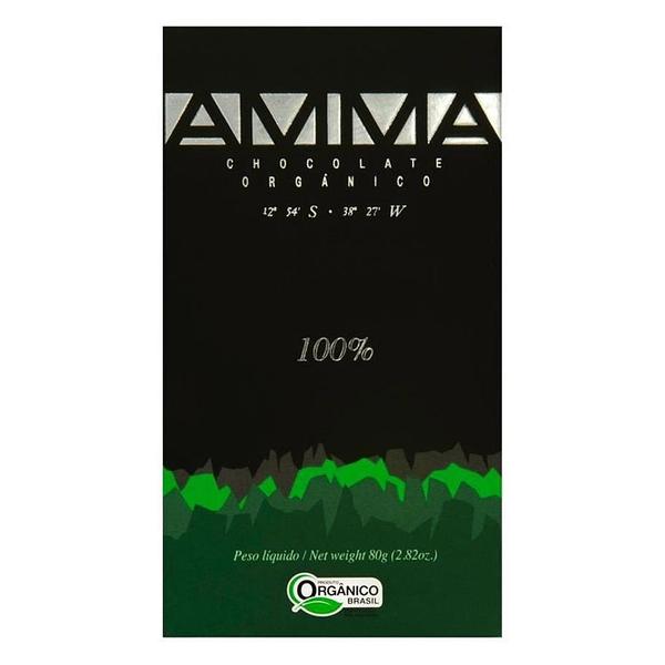 Chocolate Orgânico 100% Cacau 80g - Amma