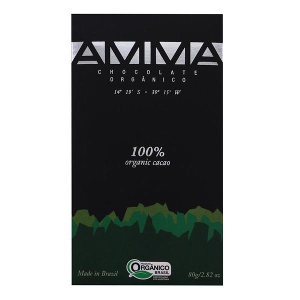 Chocolate Orgânico 100% Cacau Amma 80g - Amma Chocolate