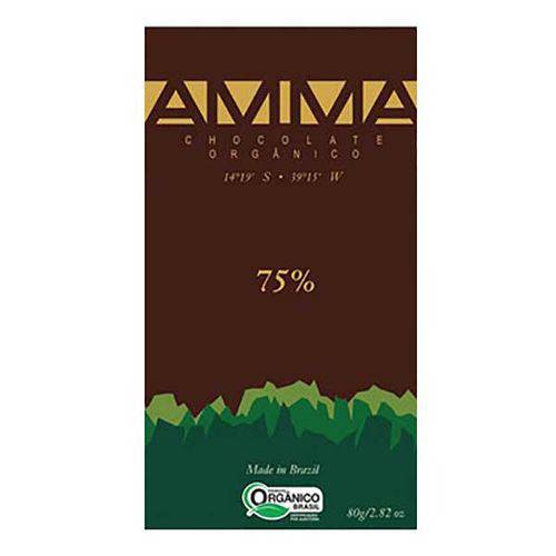 Chocolate Orgânico 75% Cacau Amma 80g