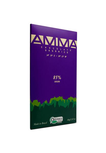 Chocolate Orgânico 85 Cacau - 80g - AMMA Chocolate