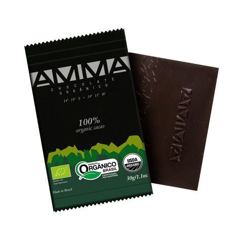 Chocolate Orgânico AMMA 100% Cacau 30grs.