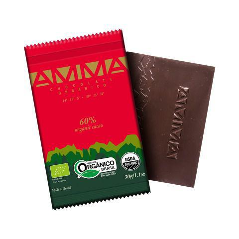 Chocolate Orgânico AMMA 60% Cacau 30grs.