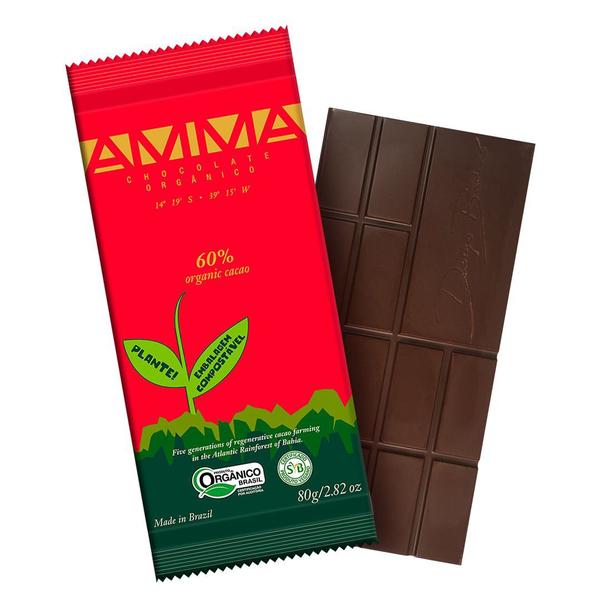 Chocolate Orgânico AMMA 60% Cacau 80grs.