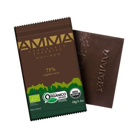 Chocolate Orgânico AMMA 75% Cacau 30grs.