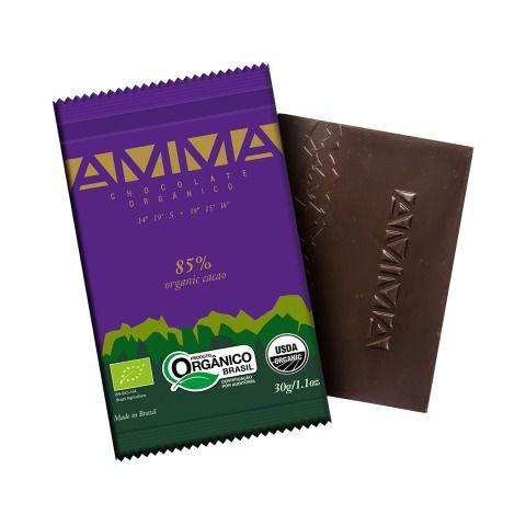 Chocolate Orgânico AMMA 85% Cacau 30grs.