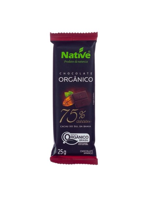 Chocolate Orgânico Native 75% Cacau 25g