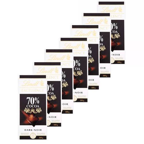 Chocolate Suíço Lindt Excellence 70% Cacau - 7 Unidades