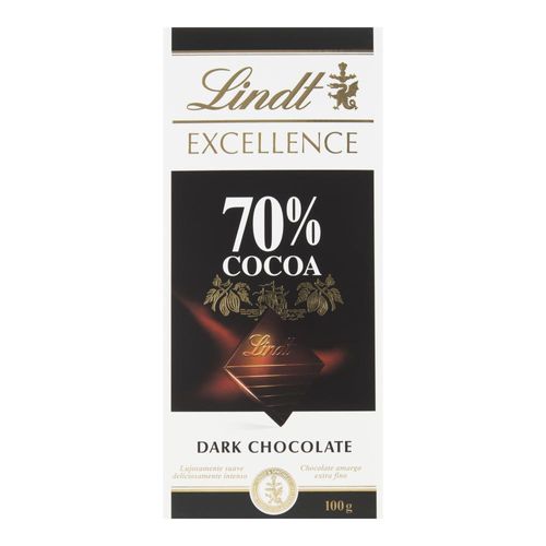 Chocolate Suíço Lindt Excellence Dark 70% de Cacau Tablete 100 G
