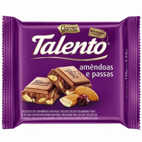 Chocolate Talento 90gr Amendoas e Passas - Garoto