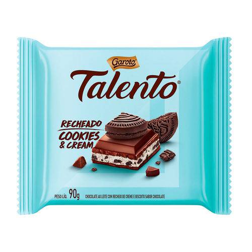 Tudo sobre 'Chocolate Talento Rechado Cookies Cream - Garoto'