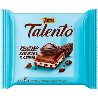 Chocolate Talento Recheado Cookies & Cream Garoto 90g