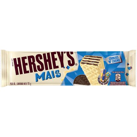 Chocolate Wafer Hersheys Mais Chocolate Cookies e Creme 115g - Hersheys