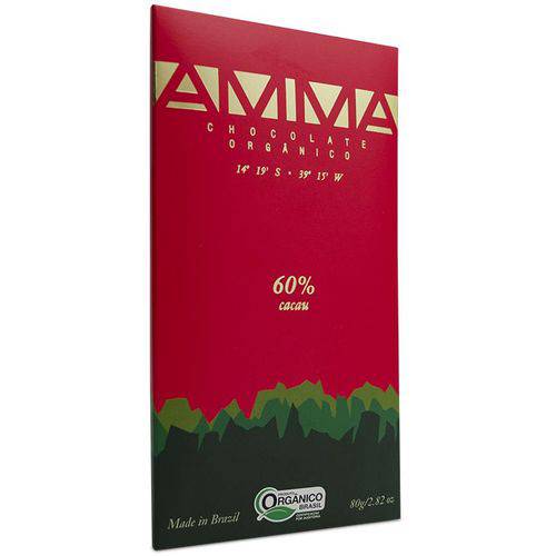 2 Chocolates Orgânicos Amma 60% Cacau 80g
