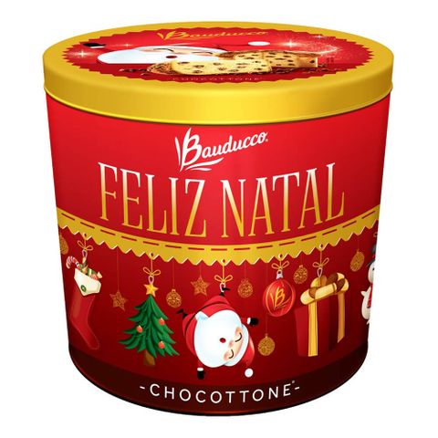 Chocottone Gotas de Chocolate Lata Natal 750g - Bauducco