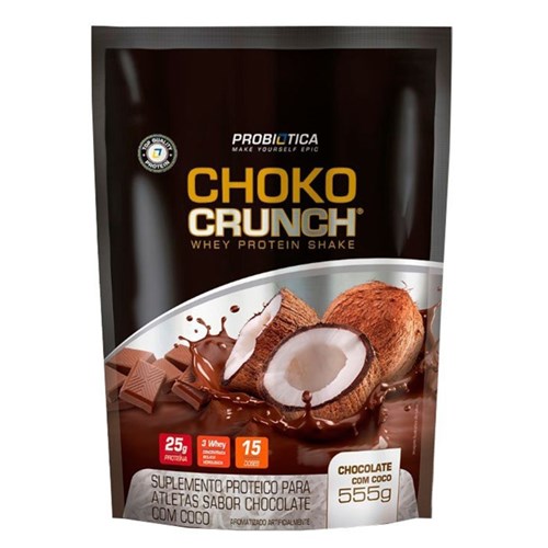 Choko Crunch Whey Protein Shake 555G Probiótica - Chocolate com Coco