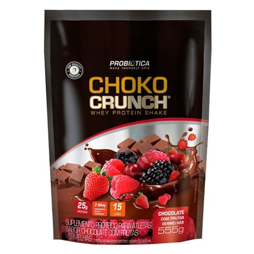 Choko Crunch Whey Protein Shake 555G Probiótica - Chocolate com Frutas Vermelhas