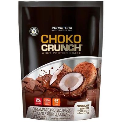 Choko Crunch Whey Protein Shake 555g Probiótica Choko Crunch Whey Protein Shake 555g Chocolate com Coco Probiótica