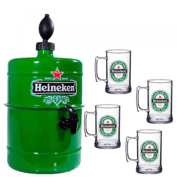 Chopeira Beer Chopp 4,2lts com 4 Copos Chopp Personalizados Heineken - Tks