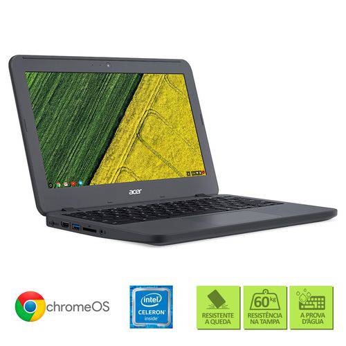Chromebook Acer C731-C9DA Intel Celeron 4GB RAM 32 EMMC Tela de 11.6” HD Chrome o