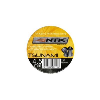 Chumbinho NTK Tático para Tiro Esportivo de Alto Impacto e Penetração de Calibre 4,5 Mm Tsunami
