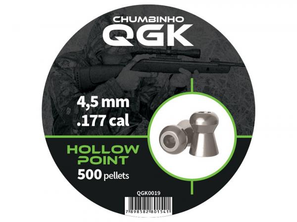 Chumbinho QGK 4,5mm 500 Unidades - Hollow Point