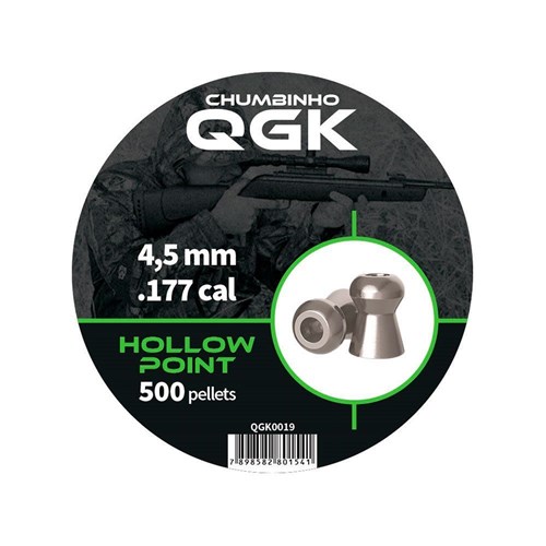 Chumbinho Qgk Hollow Point 4,5mm 500 Unidades