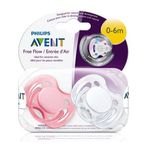 Chupeta Avent Freeflow - 0 a 6 Meses - Rosa e Branca