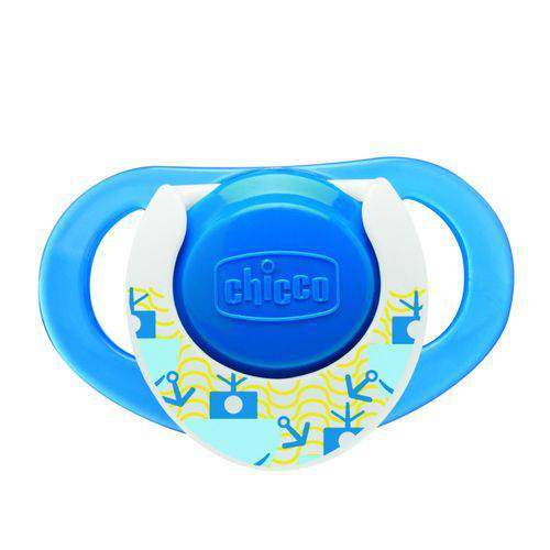 Chupeta Compact Azul Silicone Chicco Tamanho 2 (12M)