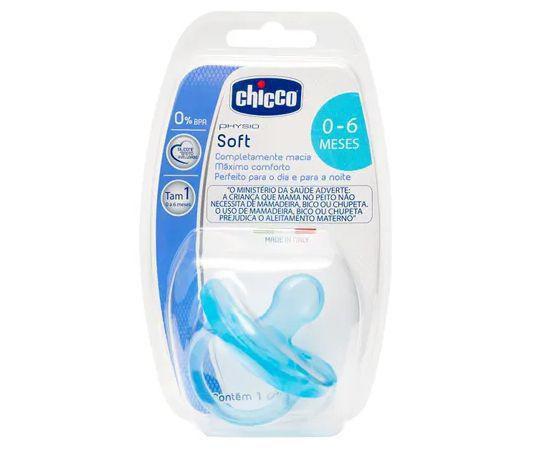 Chupeta de Silicone Physio Soft - Azul - 0-6m - Chicco- 38102