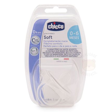 Chupeta Physio Soft New Neutral Silicone Tam 1 (0-6m) 1pç - Chicco