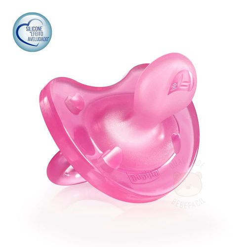 Chupeta Physio Soft New Pink Silicone Tam 2 (+12m) 1pç - Chicco CH3053 Chupeta Physio Soft New Pink Tam 2 (+12m)