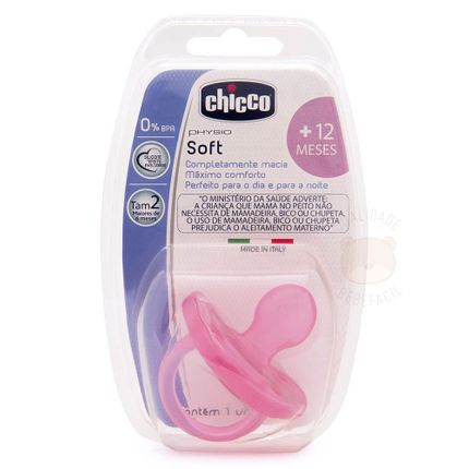 Chupeta Physio Soft New Pink Silicone Tam 2 (+12m) 1pç - Chicco