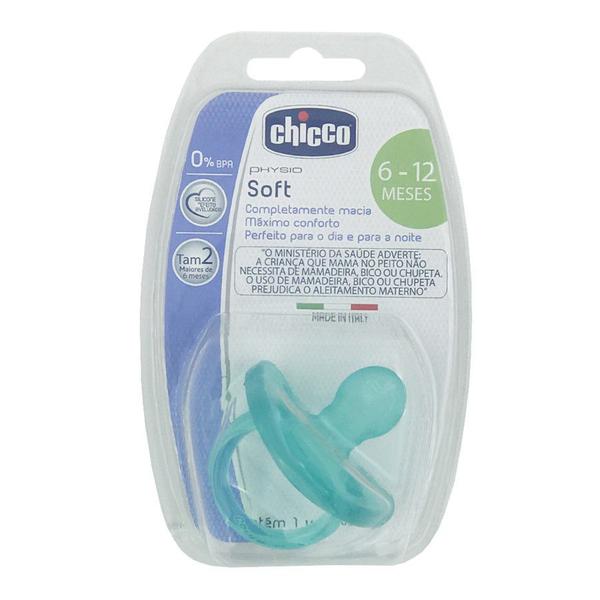 Chupeta Physio Soft Silicone 6-12m Tam. 2 Azul - Chicco