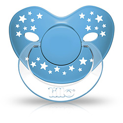 Chupeta Stars Baby com Bico de Silicone Azul - Lillo
