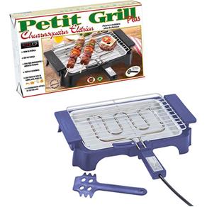 Churrasqueira Elétrica Anurb Petit Grill Plus com Grelha Removível e Espátula para Limpeza Azul - 127V