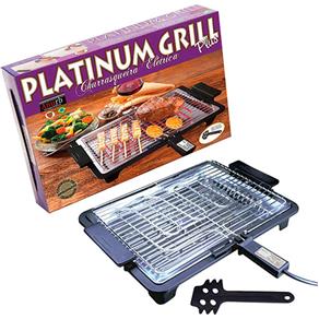 Churrasqueira Elétrica Anurb Platinum Grill com Grelha Removível e Espátula para Limpeza Preto - 220V