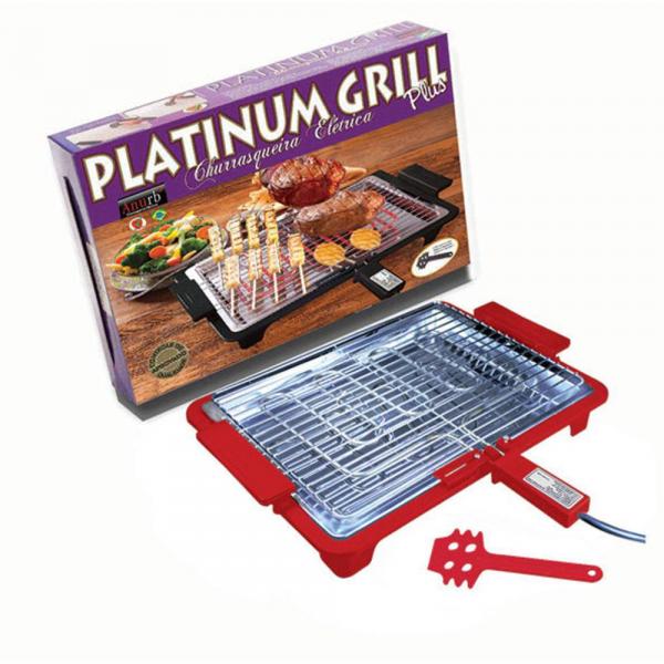 Churrasqueira Elétrica Platinum Grill Plus Vermelho Anurb 127V