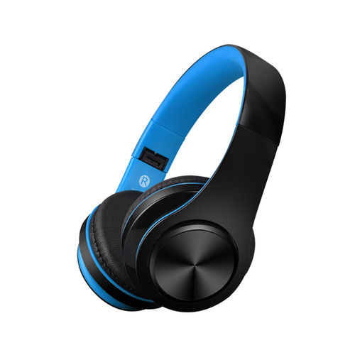 CIC Headphone Fone de Ouvido Bluetooth Dobrável Cartão Micro Sd Dobrável Sem Fio Headset Microfone Azul