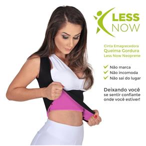 Cinta Emagrecedora Feminina Queima Gordura Less Now T-shirt Rosa com Preto