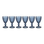 Cj de 6 Taças para Vinho Bico de Abacaxi - Azul - Incasa