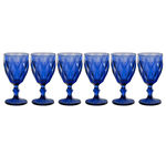 Cj de 6 Taças para Vinho Bico de Abacaxi- Azul - Incasa