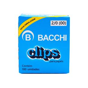 Clips Galvanizados 2/0 Bacchi com 100 Grampos Prata