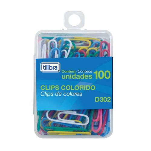 Clips N°29 Colorido Revestido C/nylon C/100 Unidades - Tilibra