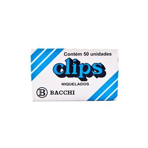 Clips Niquelados 4/0 Bacchi Caixa com 50 Clips Prata