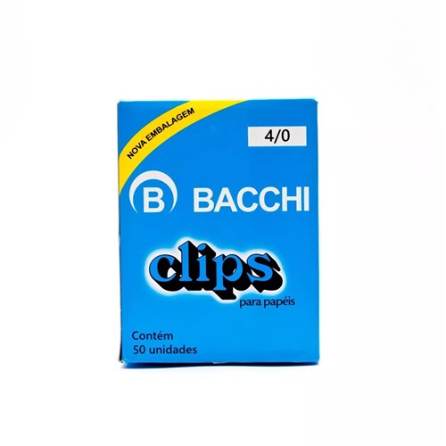 Clips para Papel 4/0 Bacchi Galvanizado Caixa com 50 Unidades