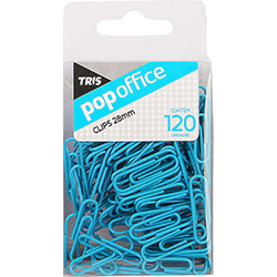 Clips Pop Office Médio Azul com 120 Unidades - Tris